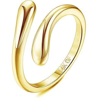14k Gold Filled Toe Rings For Women Hug Cz Triple Simple Band Toe Rings